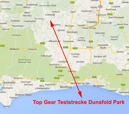 Dunsfold Park größerer Maßstab