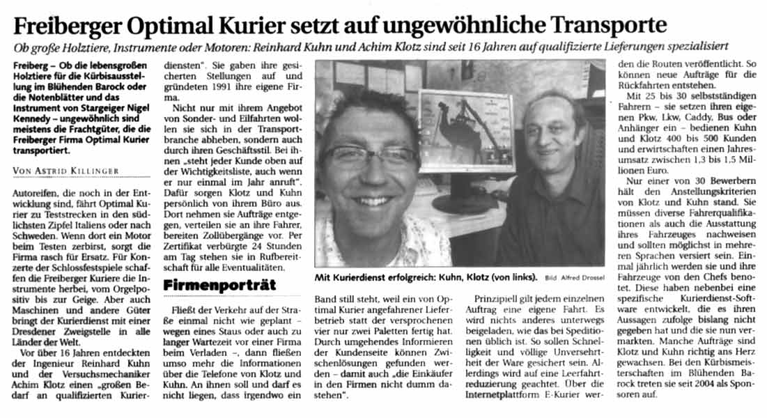Pressetext Freiberger Optimal Kurier ...